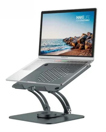 TOUNEE LS16 Swivel Laptop Stand for Desk, Adjustable Computer Stand Laptop Holder with 360° Rotating Base, All Laptop Up to 17"