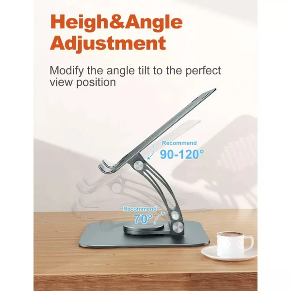 TOUNEE LS16 Swivel Laptop Stand for Desk, Adjustable Computer Stand Laptop Holder with 360° Rotating Base, All Laptop Up to 17"