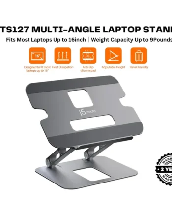 j5create JTS127 Ergonomic Aluminum Alloy Laptop Stand Designed to fit laptop/device up to 16 inch tablet stand PC stand