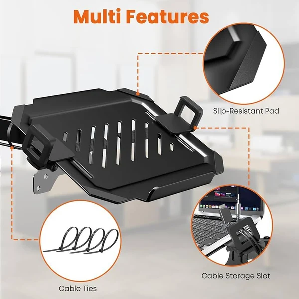 TECHGO Bracket 12"- 17" Universal Laptop Holder For Monitor Arm